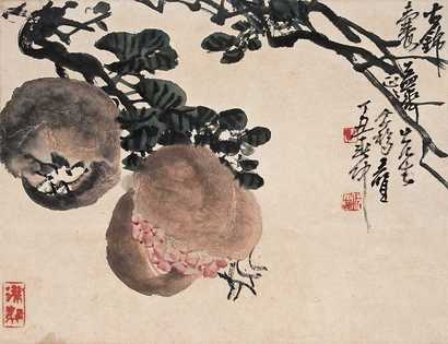 王个簃 石榴 立轴